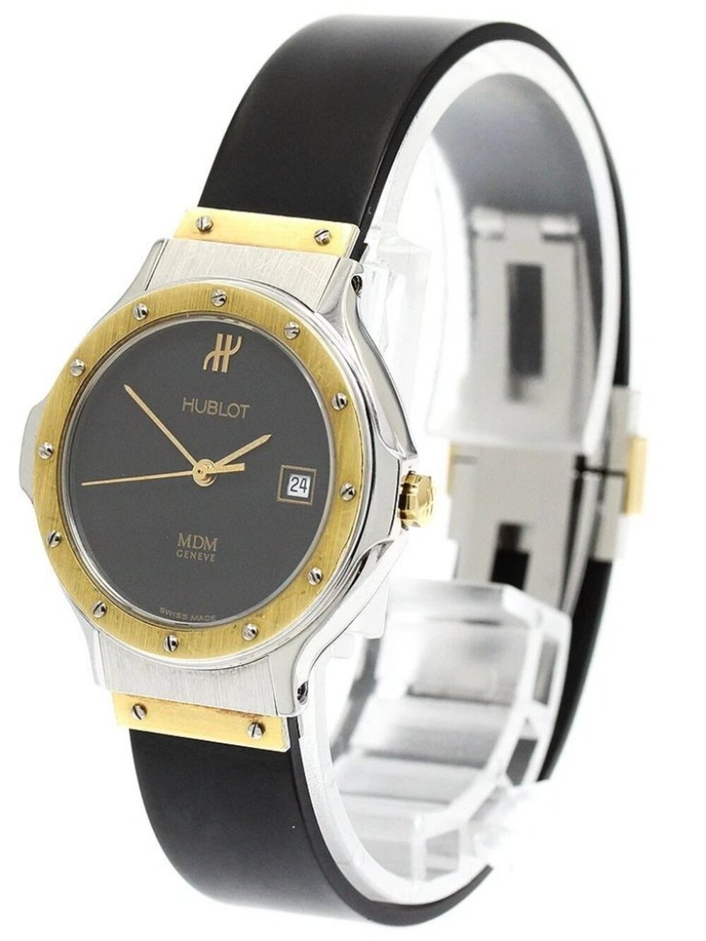 HUBLOT MDM Classic 1391.2 K18YGBezel black Dial Quartz Ladies Watch_972208